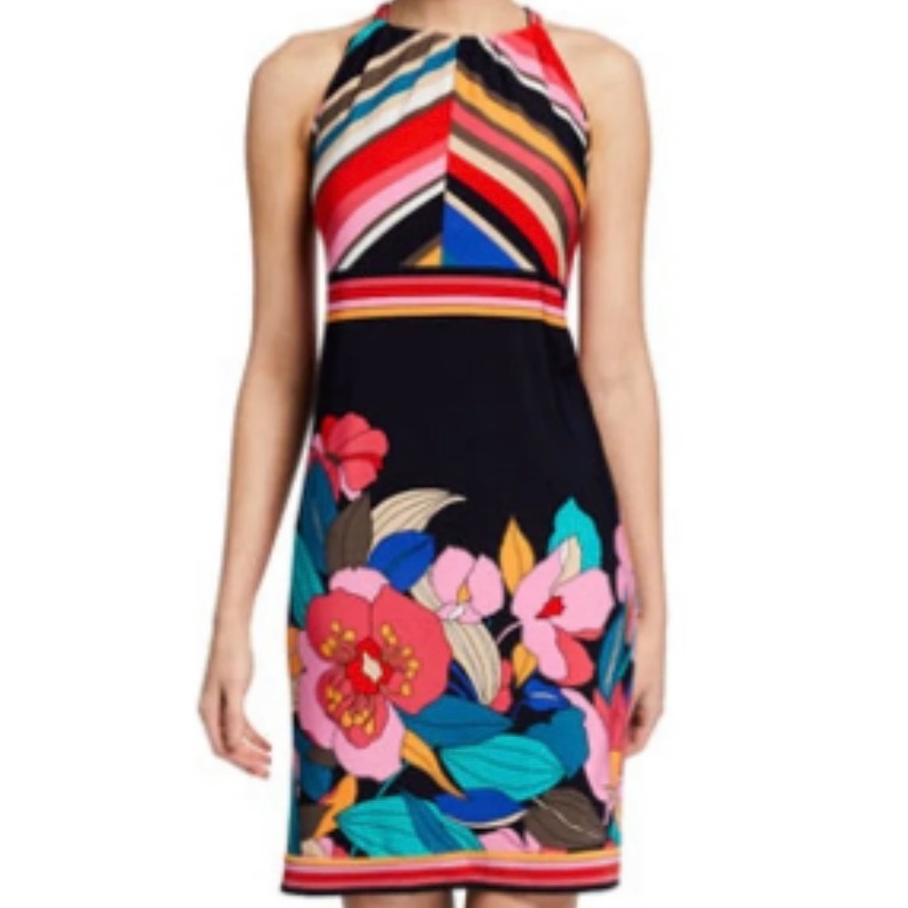 Trina Turk Tropical Print Halter Style Dress Size XS